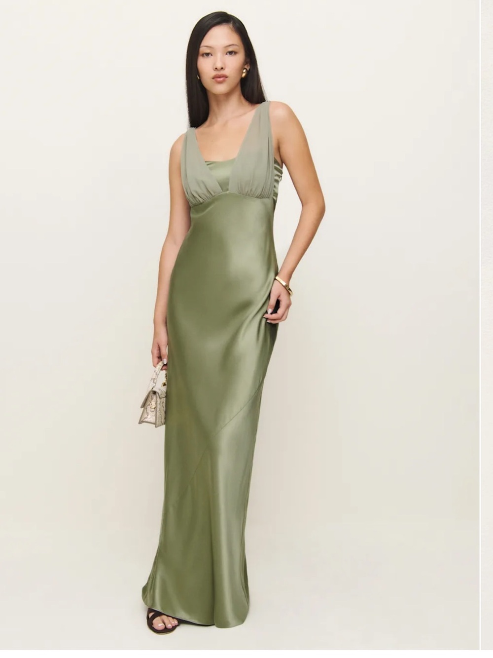Reformation Lune Dress Green - Size 2